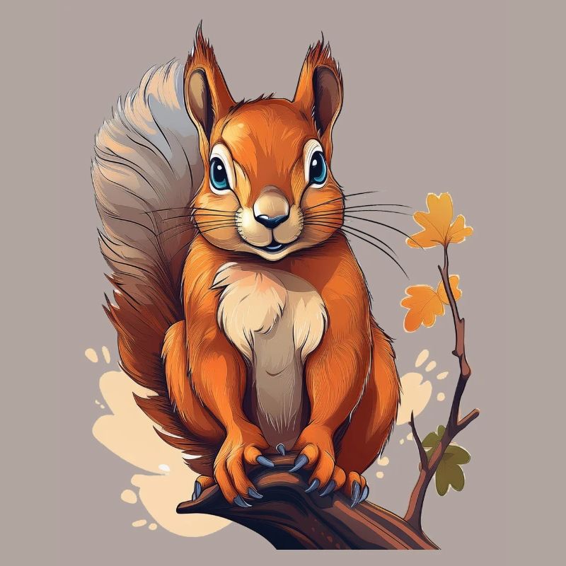 Un écureuil mignon sur une branche