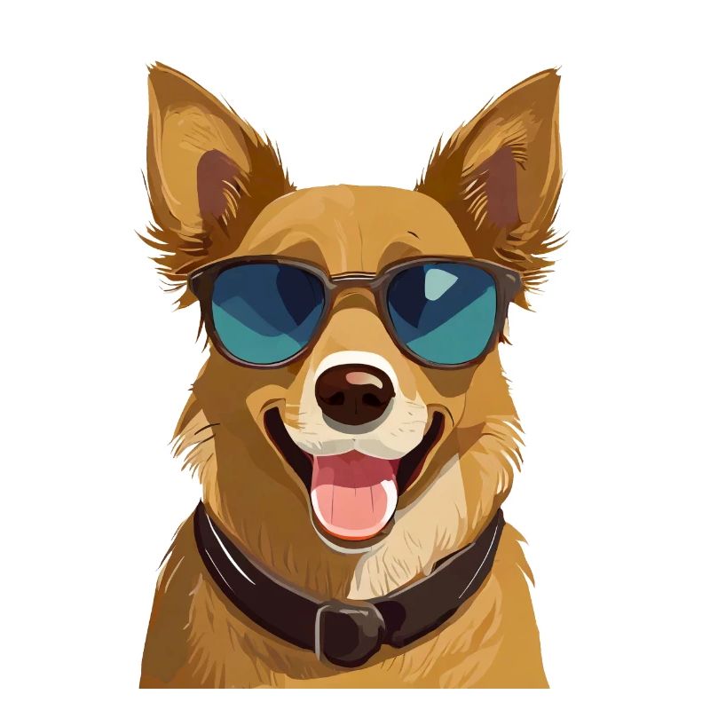Chien avec des lunettes de soleil