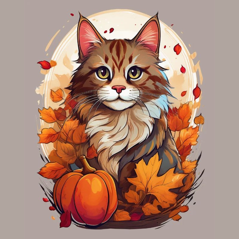 Cat in autumn