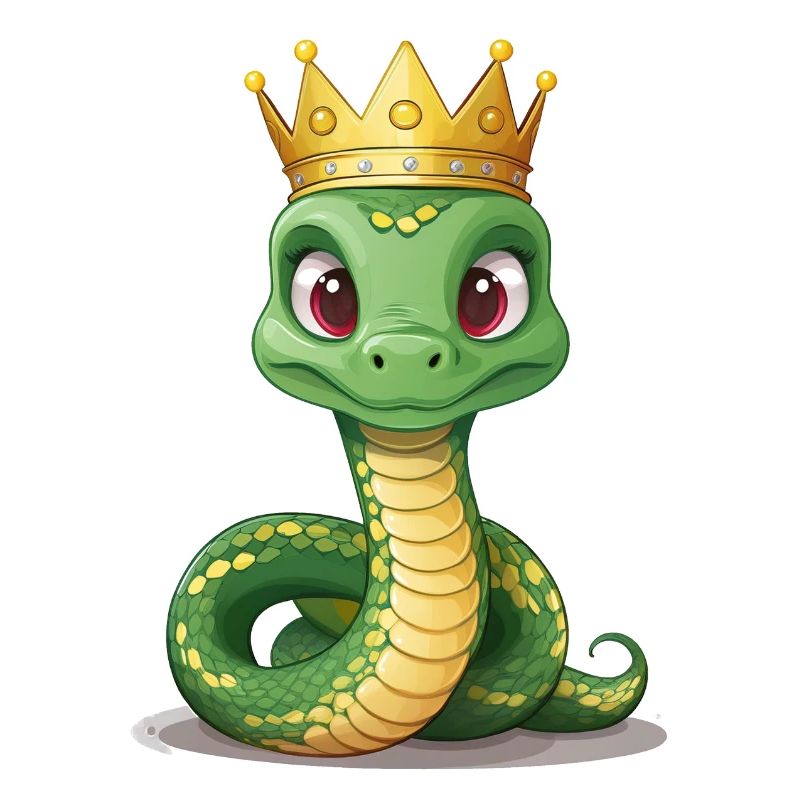 Green Snake with Crown