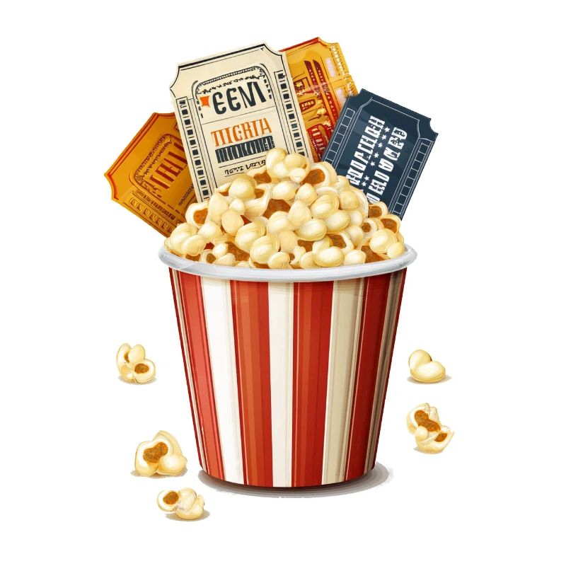 Ins Kino mit Popcorn und Eintrittskarten