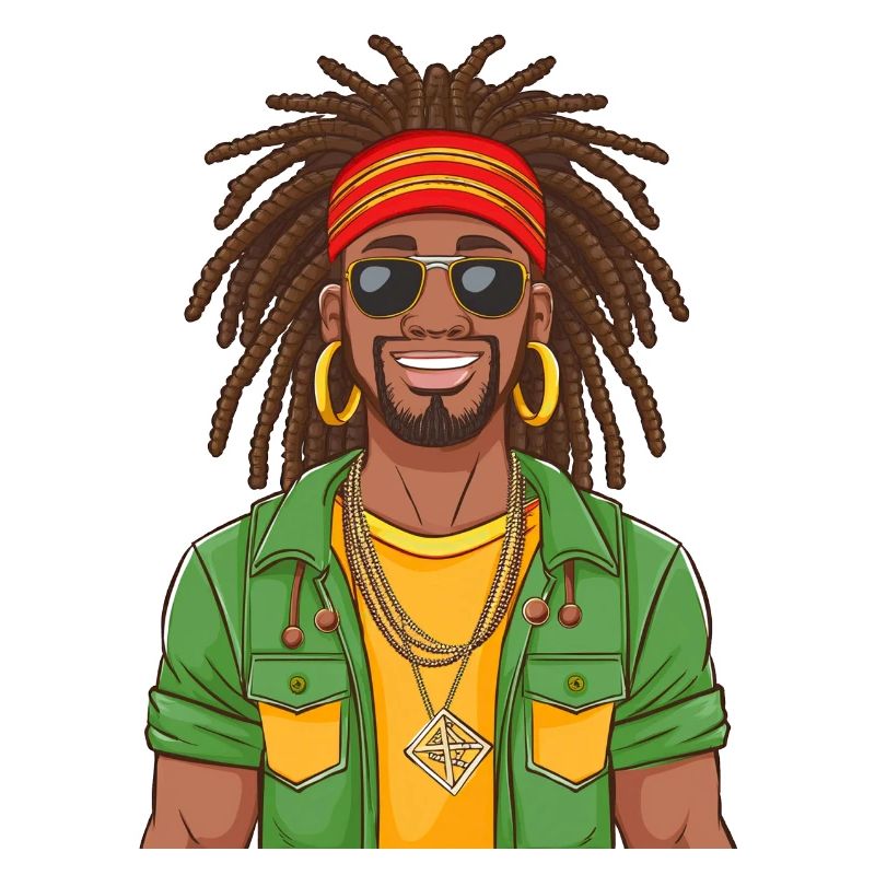 Musicien de reggae avec des dreadlocks de Jamaïque