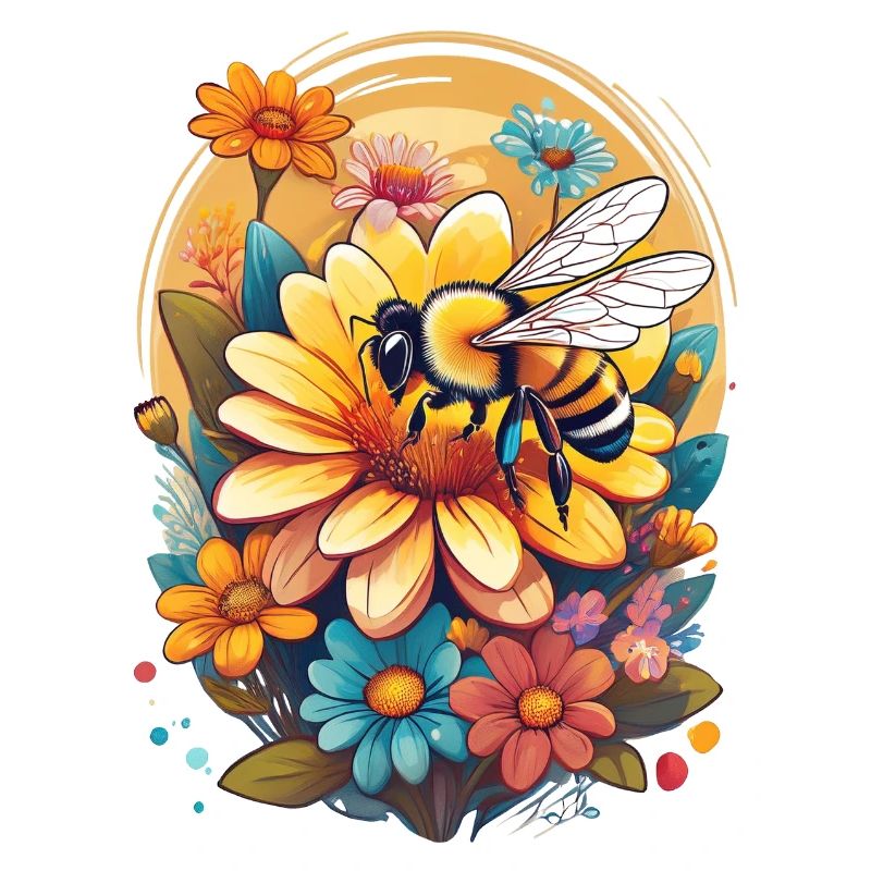 Une abeille pollinisant une fleur