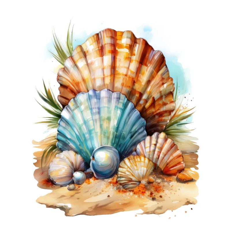 Muscheln im Sand am Strand