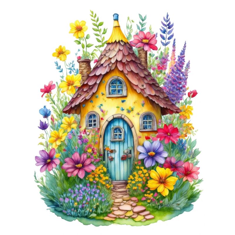 Winziges Haus mit Garten wie aus dem Märchen