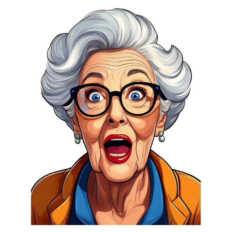 Erstaunte Großmutter