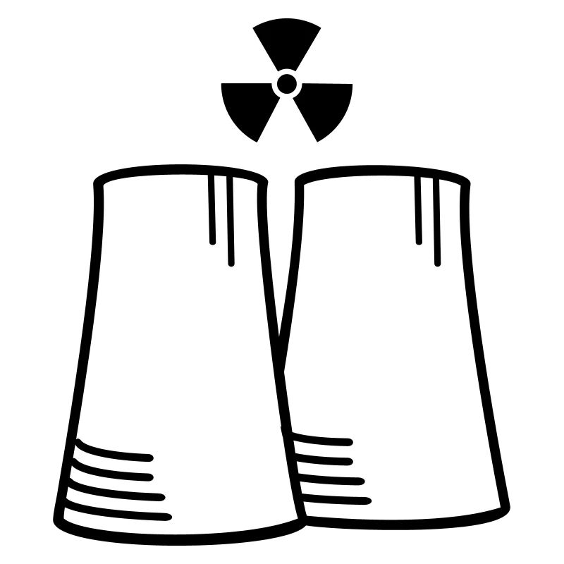 Atomic reactor with radioactive symbol (1c)