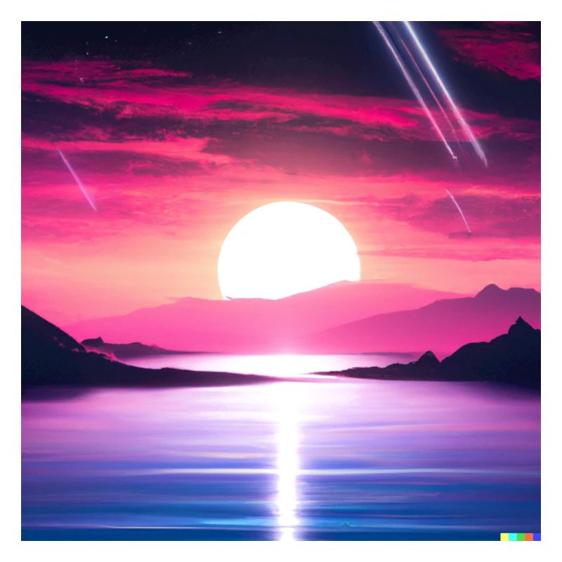 A synthwave style sunse