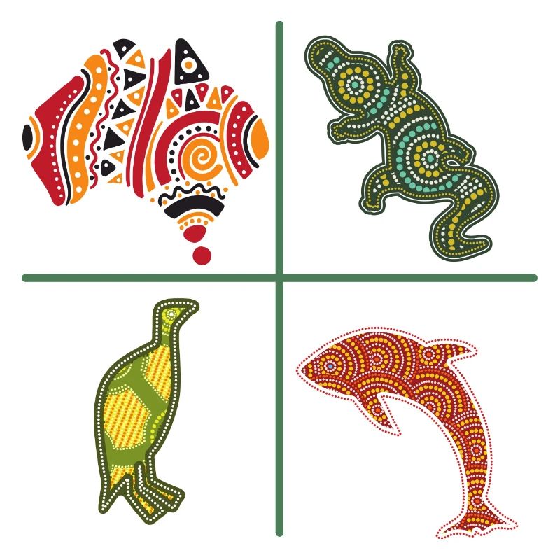 Aboriginal Australian Art des points Animaux