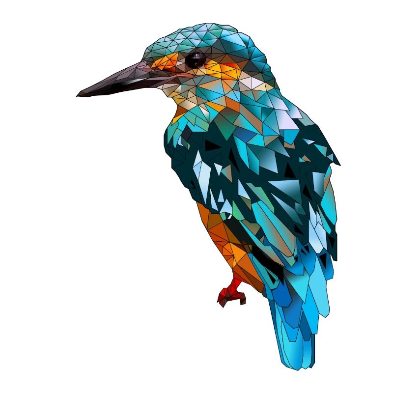 Vogel, Eisvogel,Polygon, geometrisch