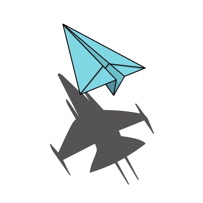 Papierflieger mit Jet Schatten Geschenk Piloten