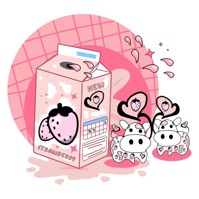 Erdbeer Milchshake Karton rosa