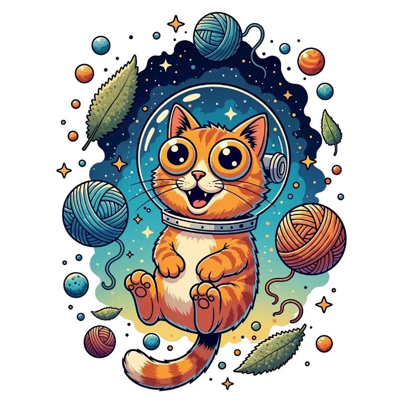 Psychedelische Weltraumkatze