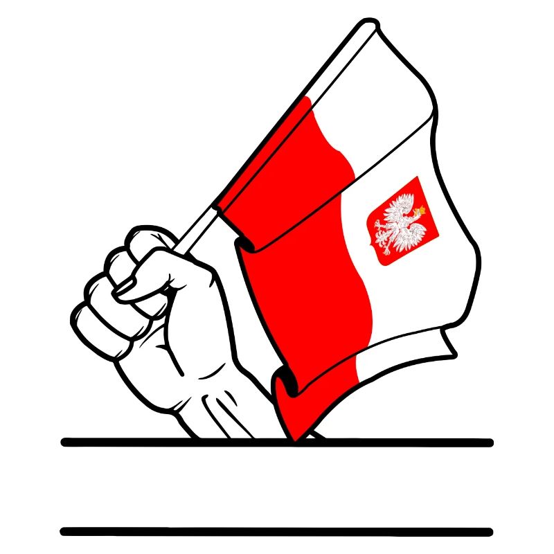 Drapeau Pologne espace de texte transparent du poing