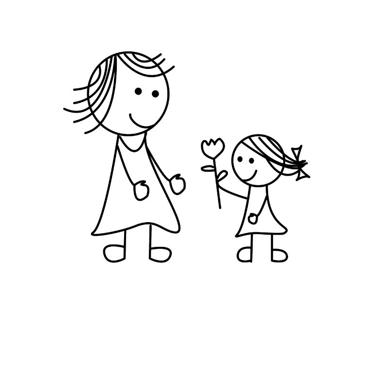 Maman MamanMa mère Fleur Fille Enfant Merci