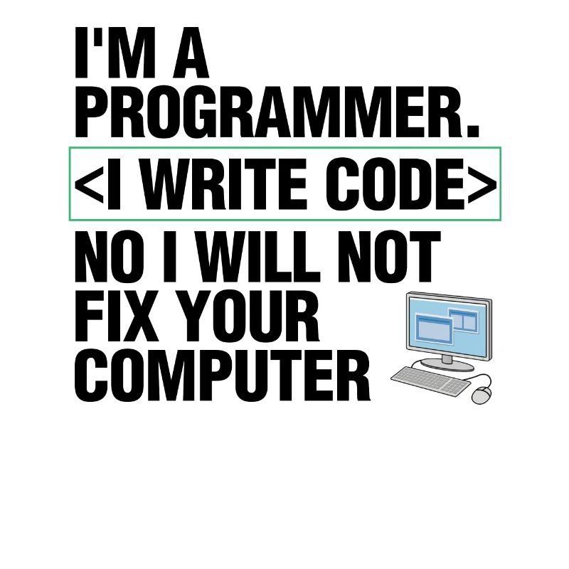 Coder Computer Programmer I Write Code Funny