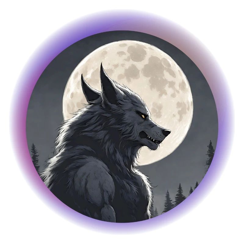 Werwolf liebt den Mond