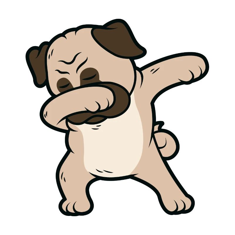 Pug Dabbing Pug Dancing Dog Dancing Figure