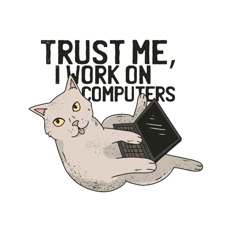 Cat with computer