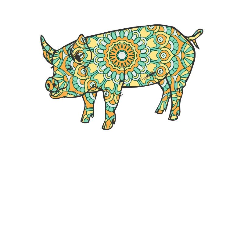 Mandala Pig Geometric Pattern Art