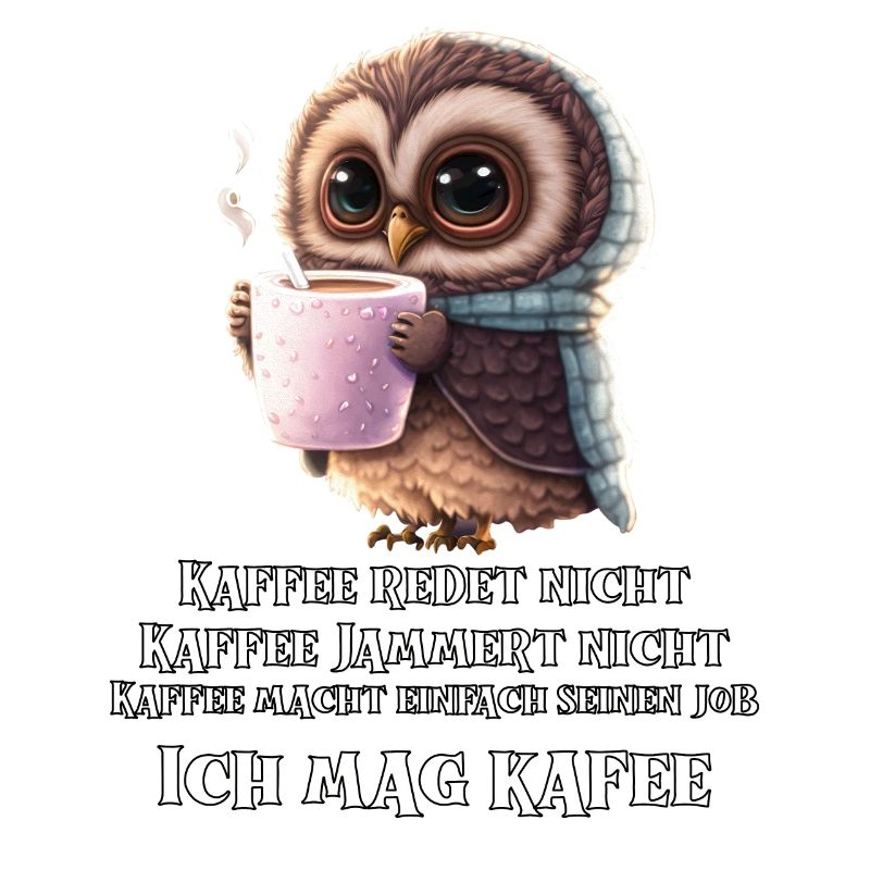 Süße Eule Kaffee redet nicht Kaffee jammert nicht