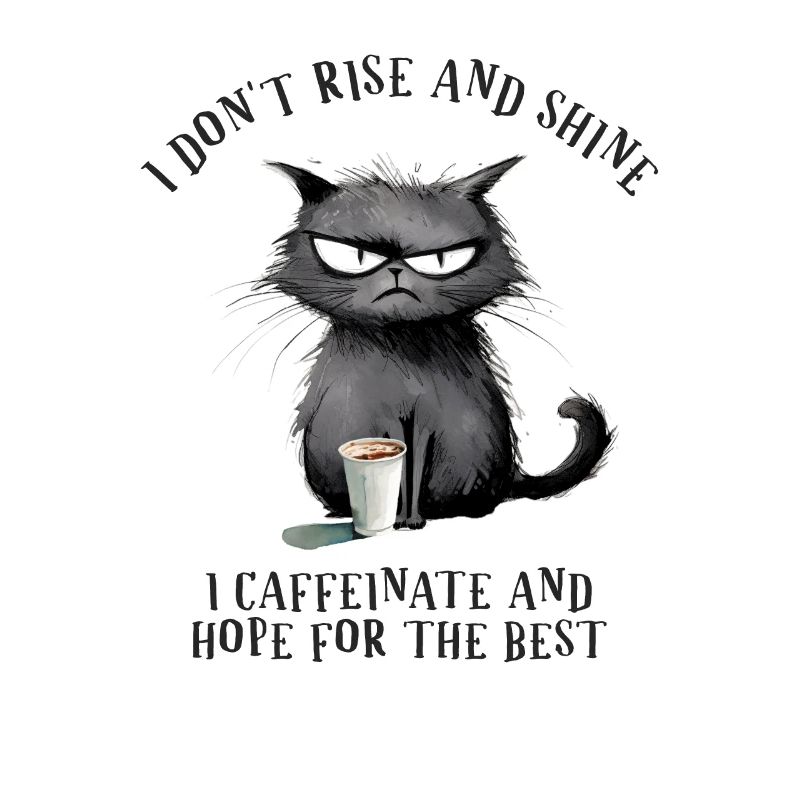 I dont Rise and Shine I Caffeinate and hope... Cat