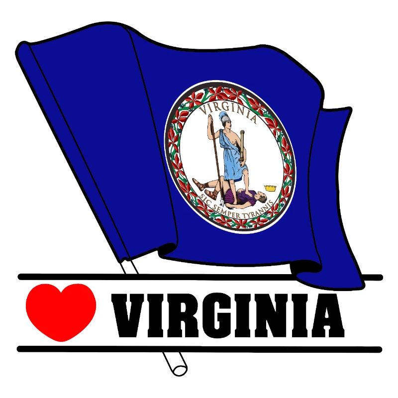 Drapeau Virginie coeur VIRGINIA