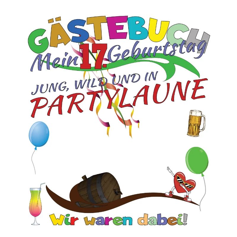 17. Geburtstag Mädchen & Junge Gästebuch