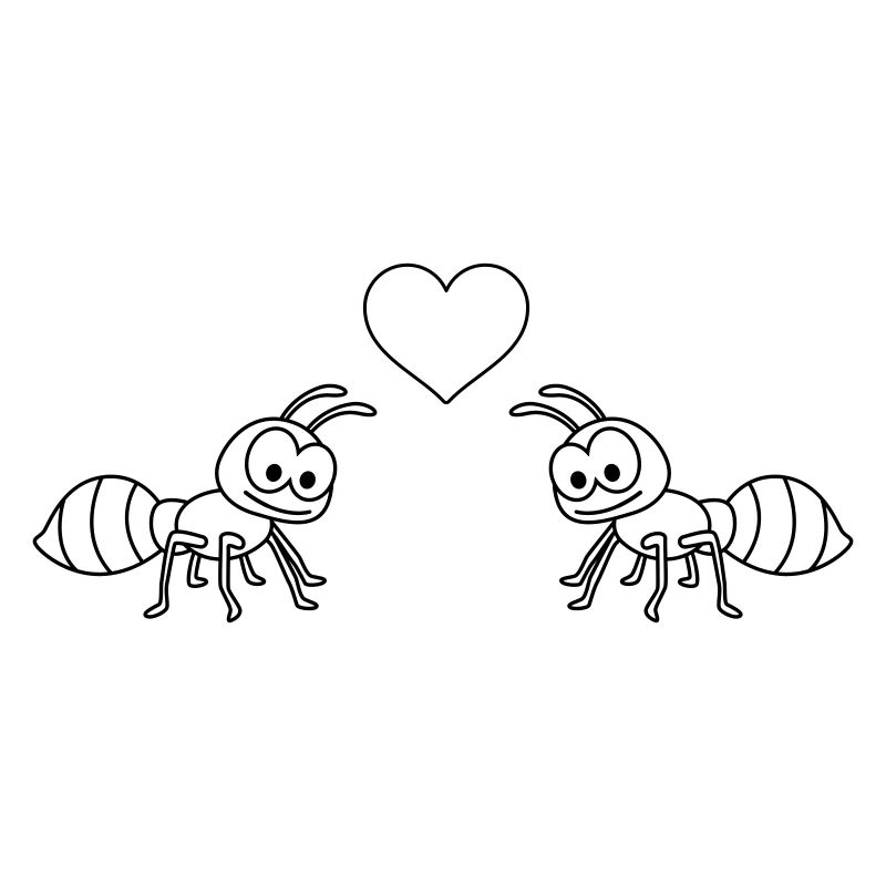 Ameise Comic Paar liebe