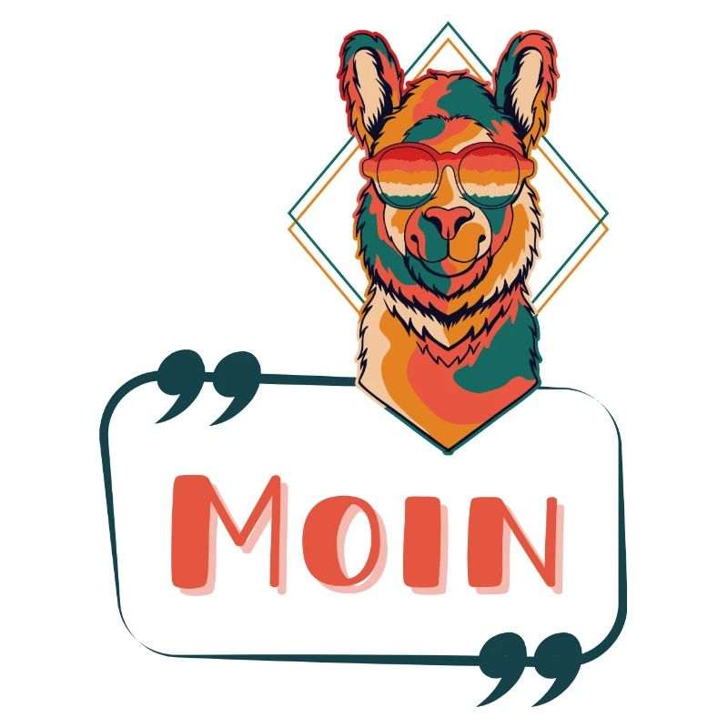Alpaka Moin retro psychedelic bunt neon cool