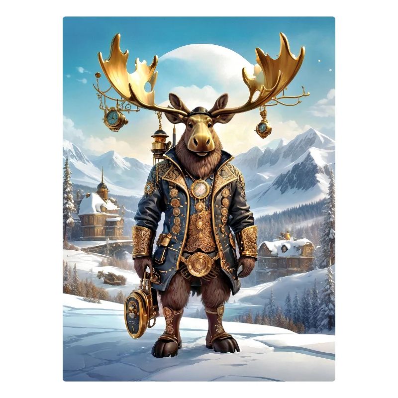 Steampunk Winterlandschaft Elch 1.7
