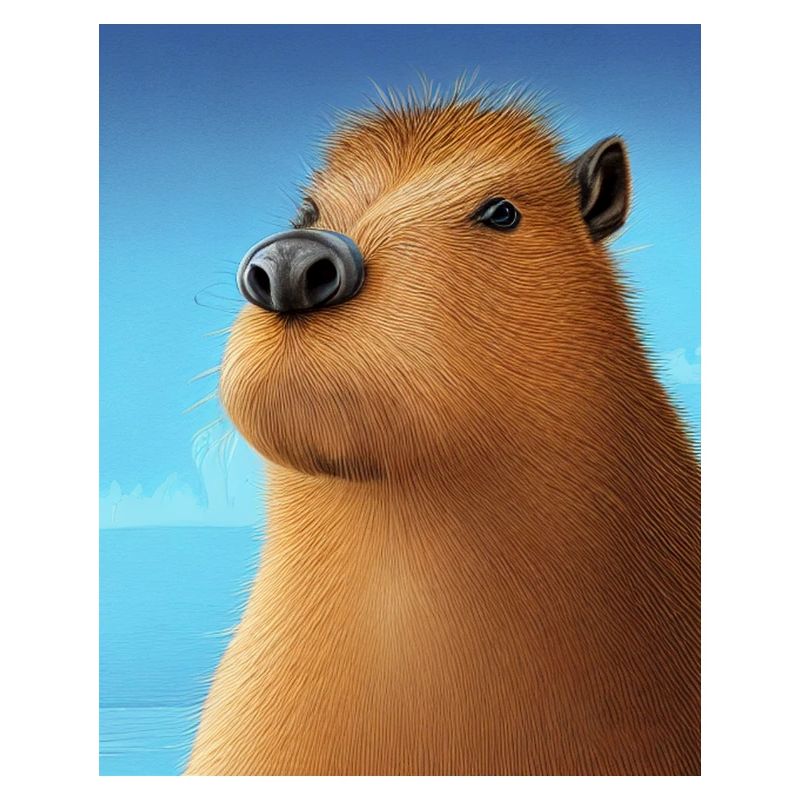 Cooles Comic-Porträt von Capybara