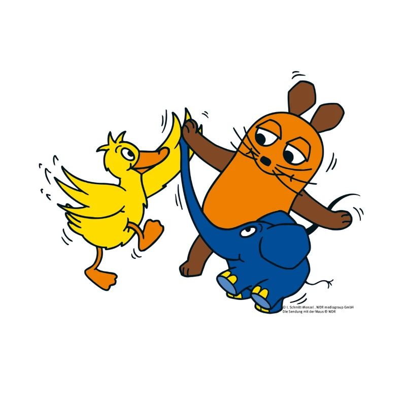 Souris, éléphant et canard high-five
