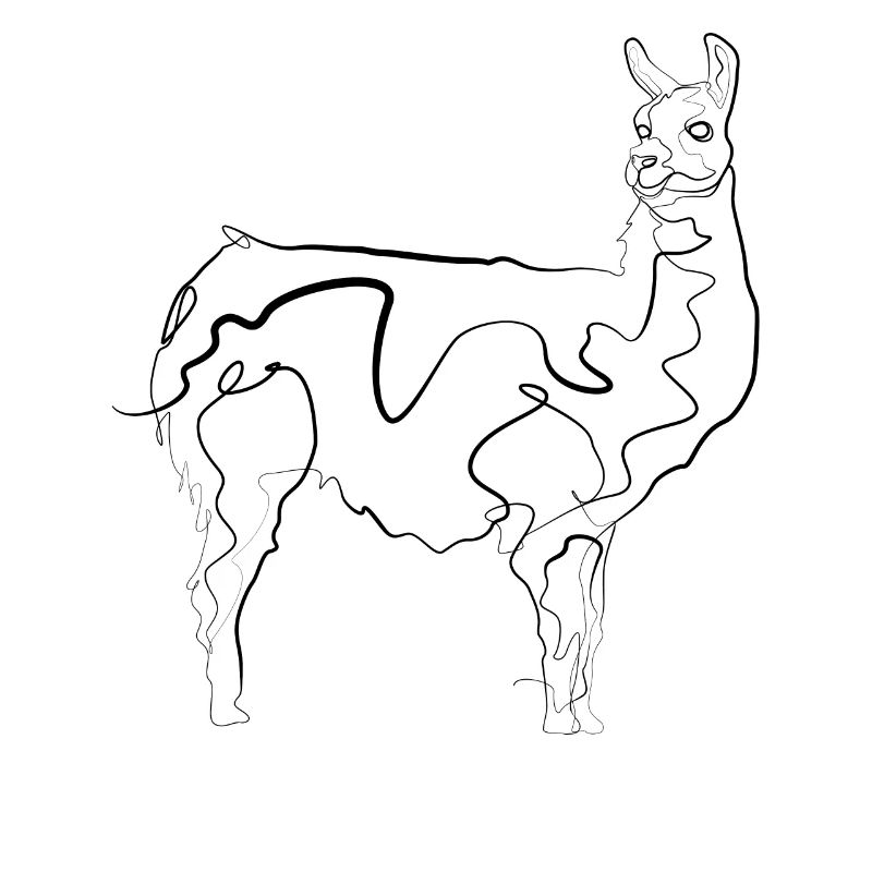 Lama - one line drawing