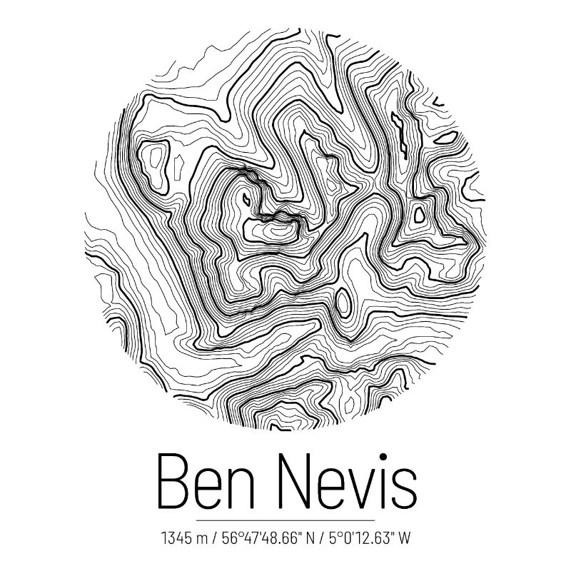 Ben Nevis | Map topography design
