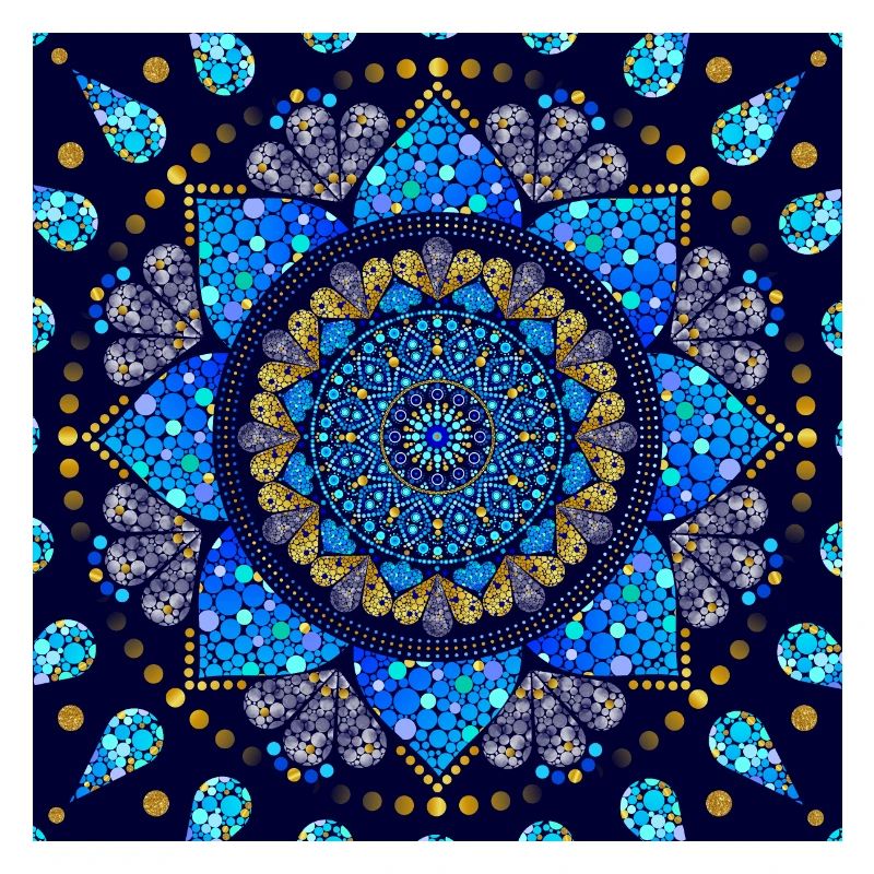 Mandala blue turquoise gold