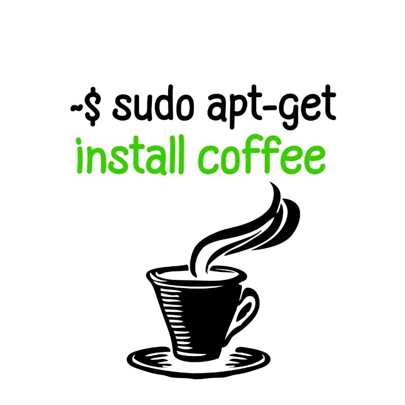 Coffee Programmer Tux Linux Coding Saying