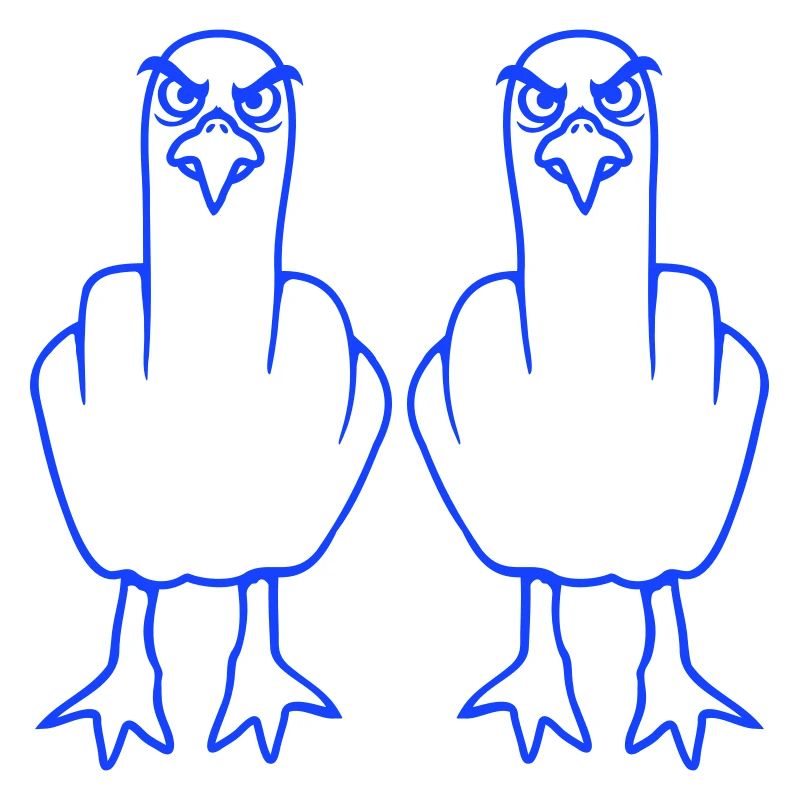 2 Seagulls Doigt d’honneur Insulte Stinkfinger Équipe