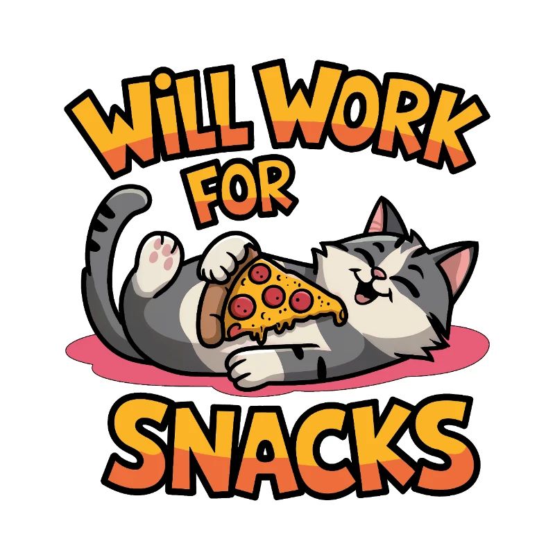 Fonctionnera pour les collations - Drôle de chat avec pizza
