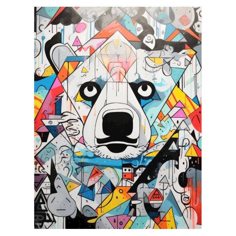 polarbär graffiti geometric