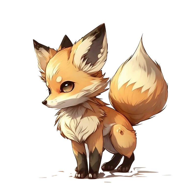 Mignon petit renard de dessin animé