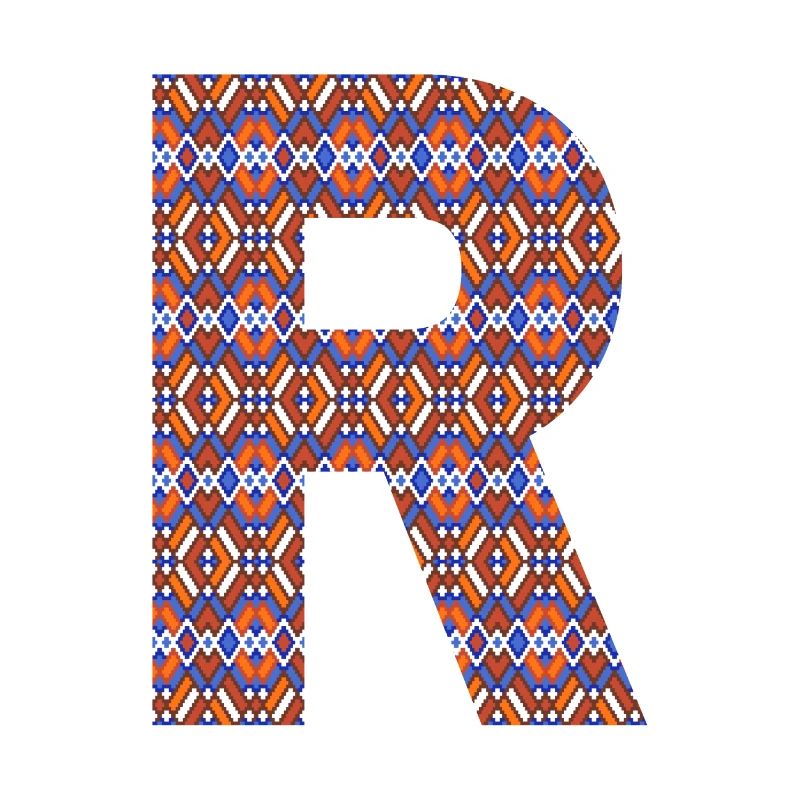 Monogram Letter R- geometric pattern