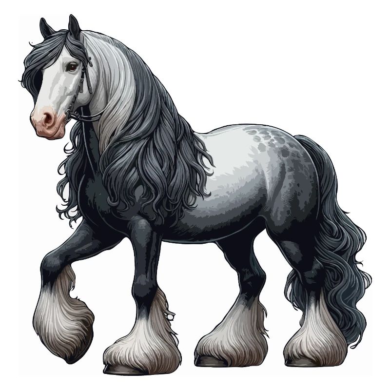 Cheval Pêcheur gris blanc