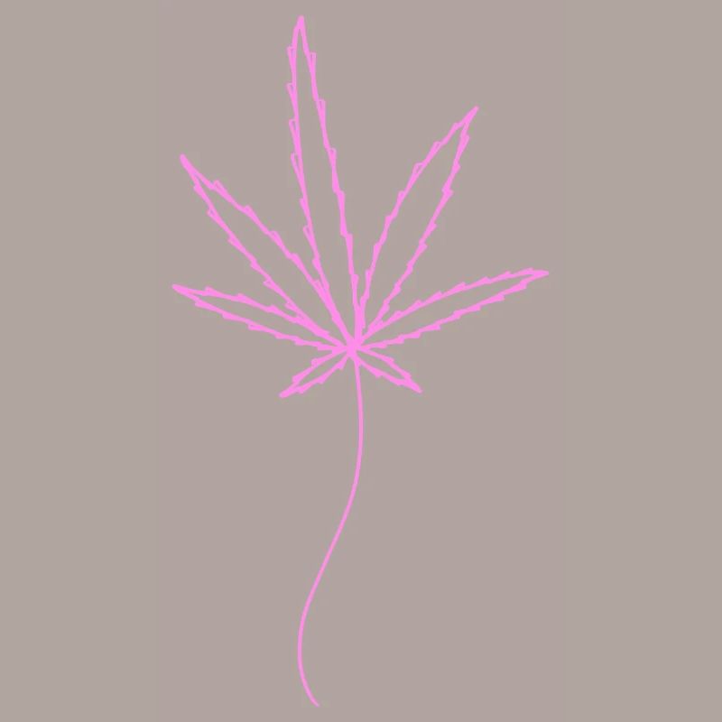 Weed Leaf Pink Einfach