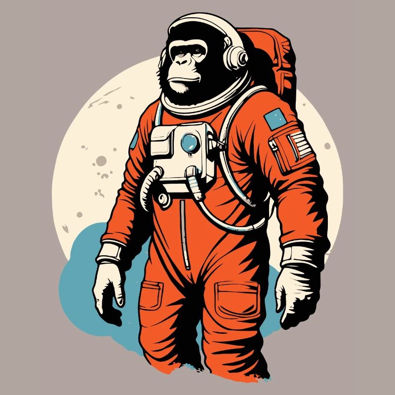 Un singe dans une combinaison spatiale