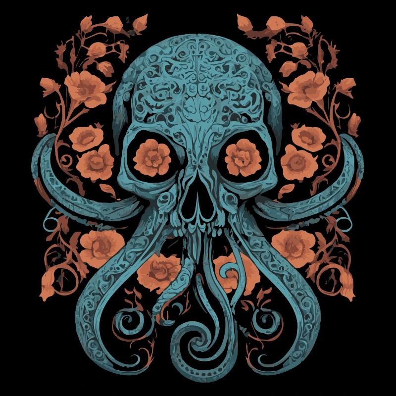 kraken skull design