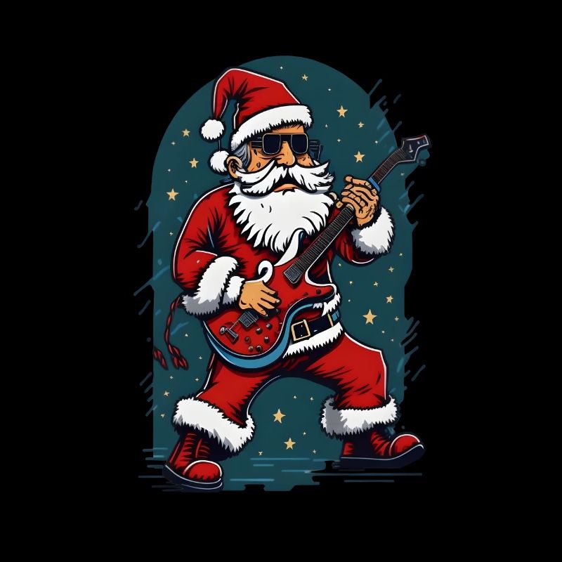 Weihnachtsmann Rock Star