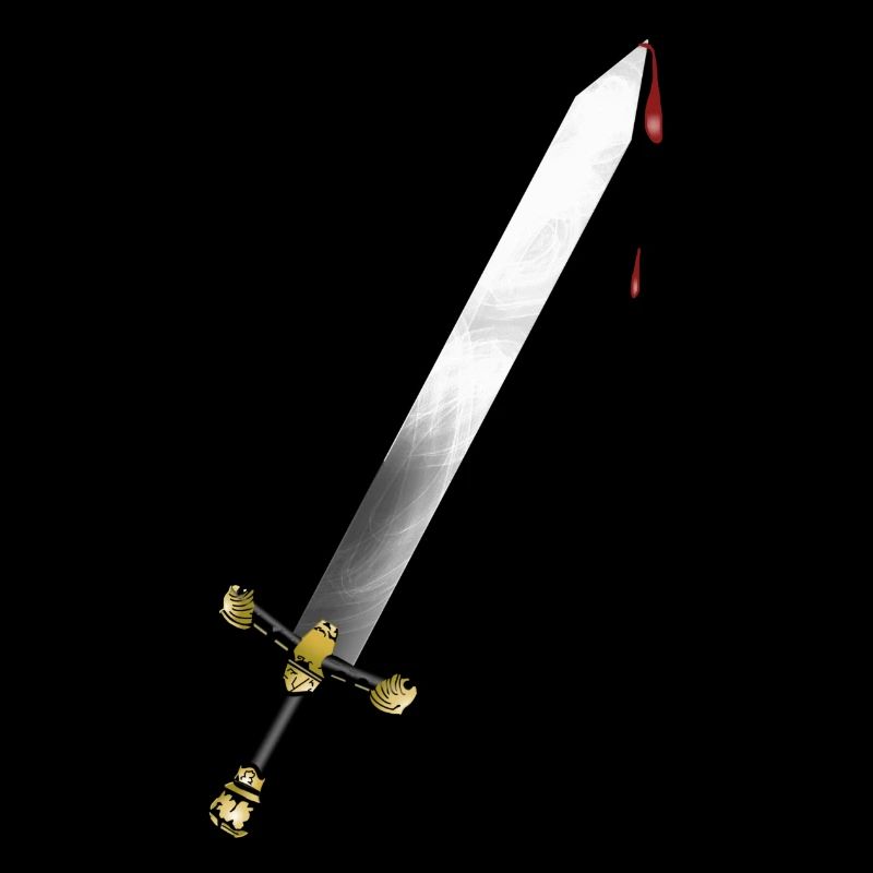 Schwert mit Blut