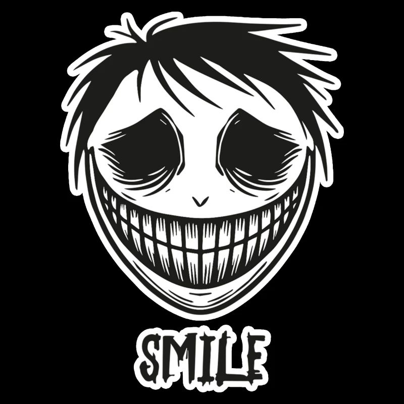 Visage souriant effrayant - Conception de sourire