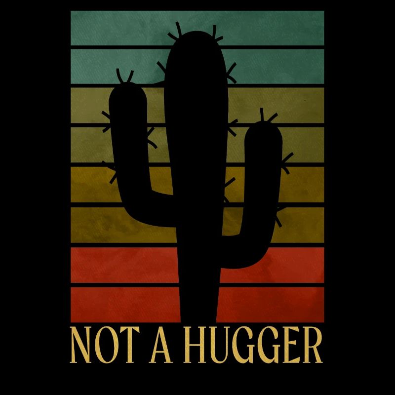 Not A Hugger Funny Cactus Introvert Sarcastic Nota